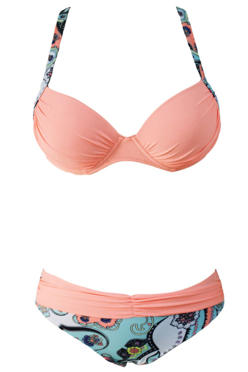 Sexy Padded Gather Push-Up Bikini Set